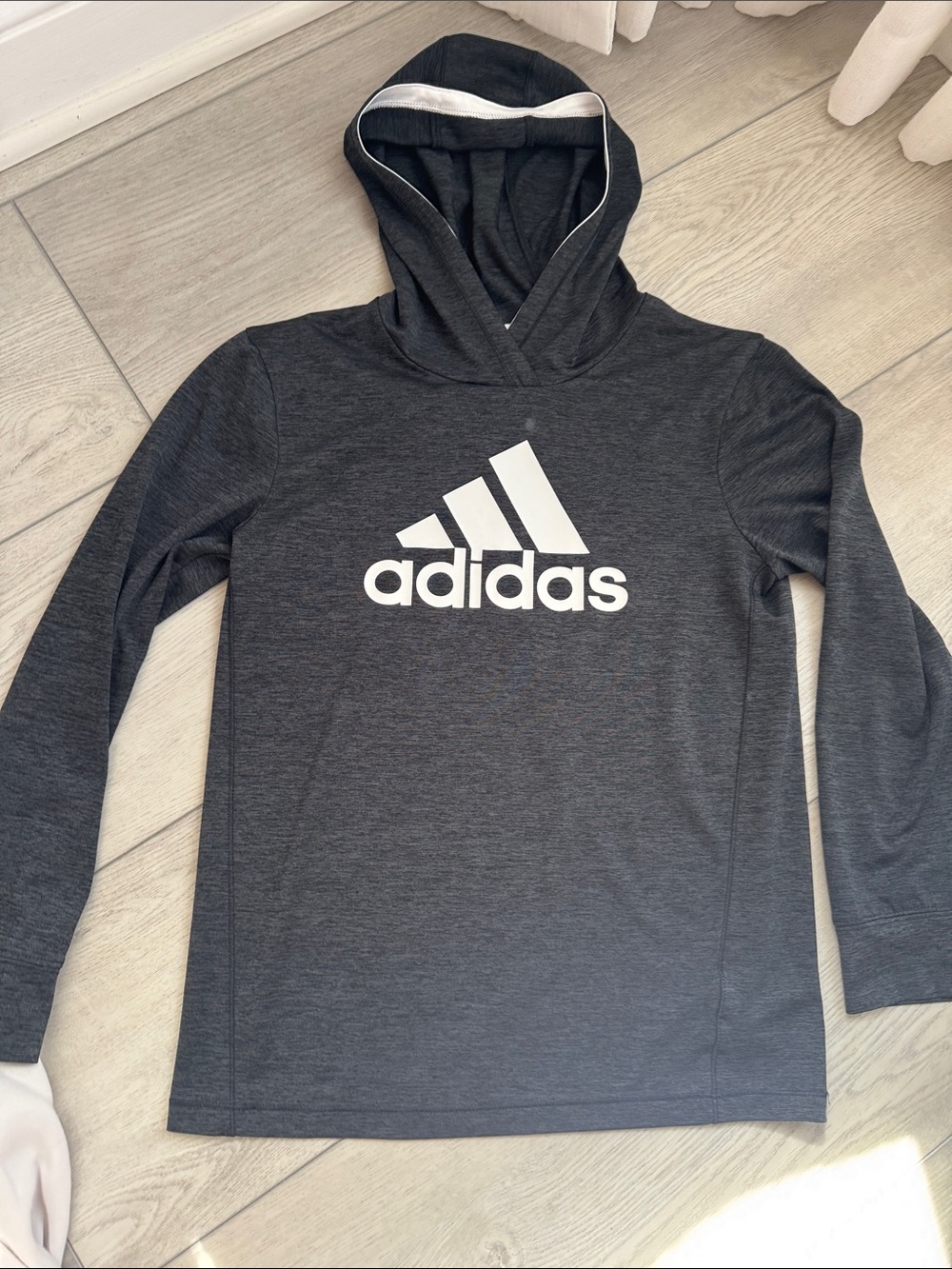 Adidas Youth Charcoal Gray Hoodie